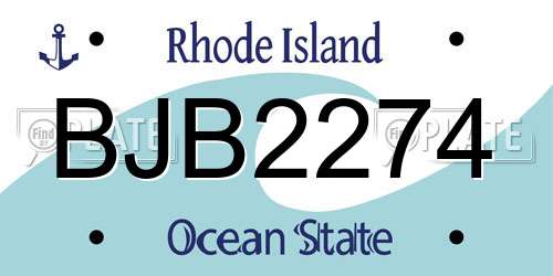 BJB2274 Rhode Island License Plate
