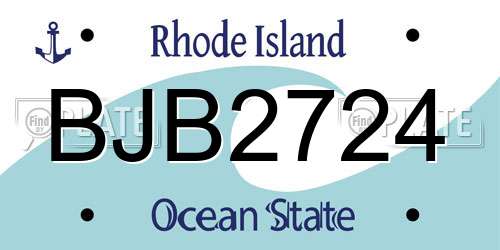 BJB2724 Rhode Island License Plate