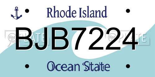 BJB7224 Rhode Island License Plate