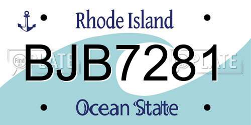 BJB7281 Rhode Island License Plate