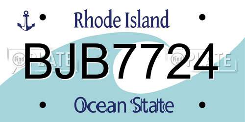 BJB7724 Rhode Island License Plate