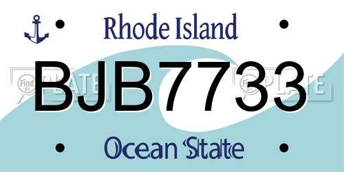 BJB7733 Rhode Island License Plate