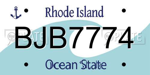 BJB7774 Rhode Island License Plate
