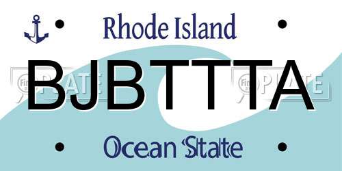 BJBTTTA Rhode Island License Plate