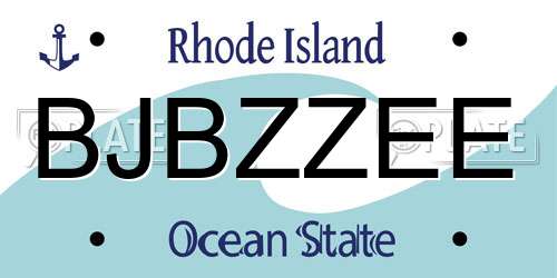 BJBZZEE Rhode Island License Plate