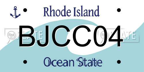 BJCC04 Rhode Island License Plate