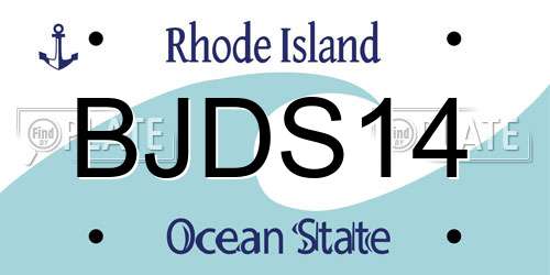BJDS14 Rhode Island License Plate