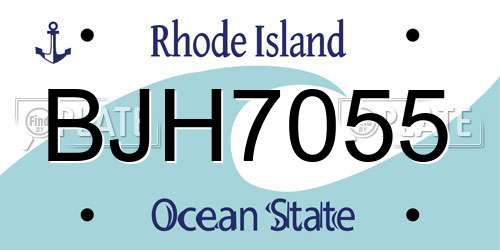 BJH7055 Rhode Island License Plate