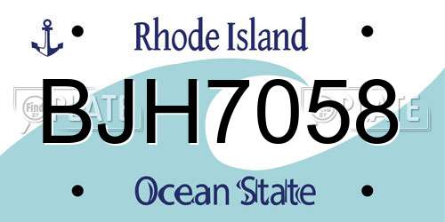 BJH7058 Rhode Island License Plate