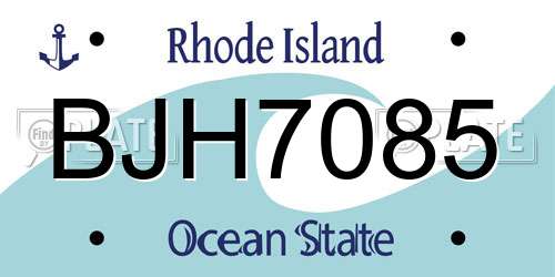 BJH7085 Rhode Island License Plate