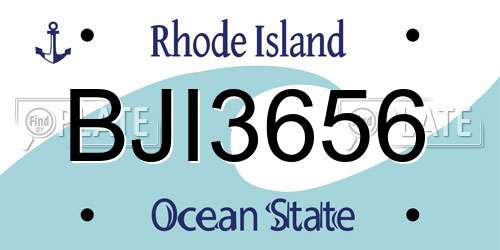 BJI3656 Rhode Island License Plate