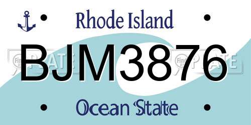 BJM3876 Rhode Island License Plate