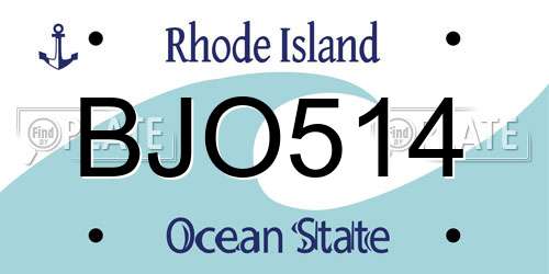 BJO514 Rhode Island License Plate