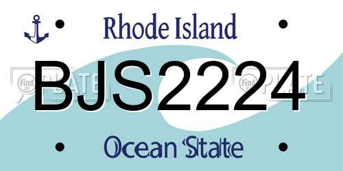 BJS2224 Rhode Island License Plate