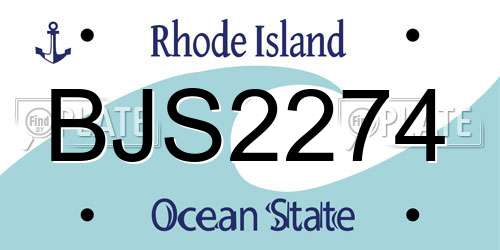 BJS2274 Rhode Island License Plate