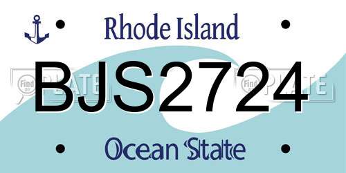 BJS2724 Rhode Island License Plate