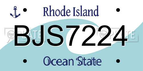 BJS7224 Rhode Island License Plate