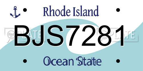 BJS7281 Rhode Island License Plate