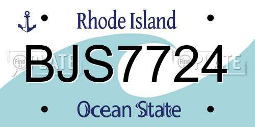 BJS7724 Rhode Island License Plate