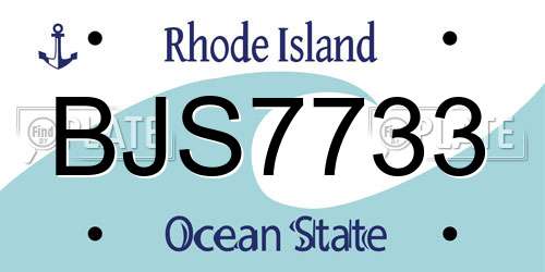 BJS7733 Rhode Island License Plate