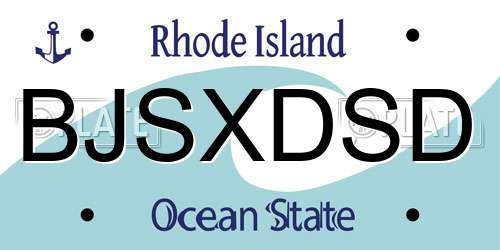BJSXDSD Rhode Island License Plate