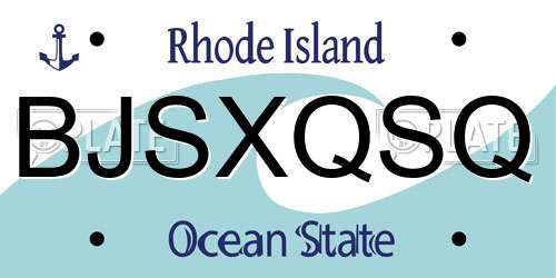 BJSXQSQ Rhode Island License Plate