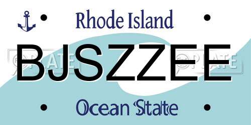 BJSZZEE Rhode Island License Plate