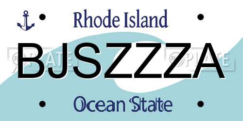 BJSZZZA Rhode Island License Plate