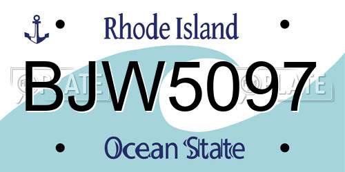 BJW5097 Rhode Island License Plate