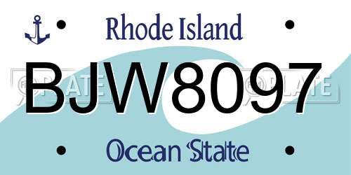 BJW8097 Rhode Island License Plate