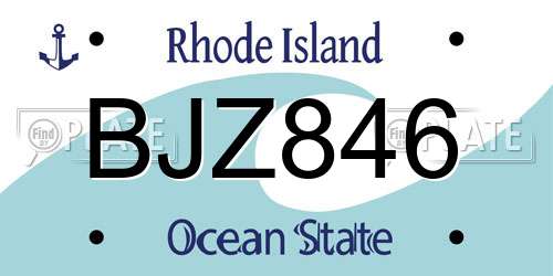 BJZ846 Rhode Island License Plate