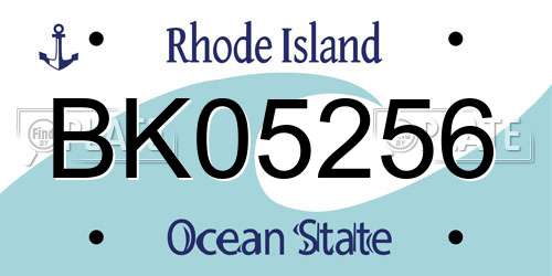 BK05256 Rhode Island License Plate