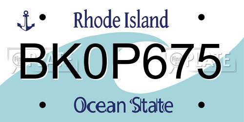 BK0P675 Rhode Island License Plate