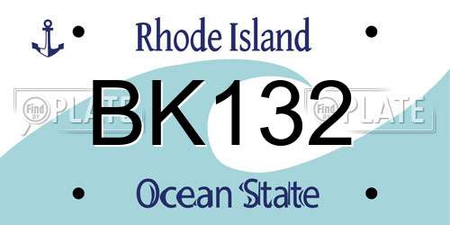 BK132 Rhode Island License Plate