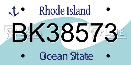 BK38573 Rhode Island License Plate