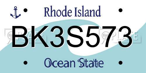 BK3S573 Rhode Island License Plate