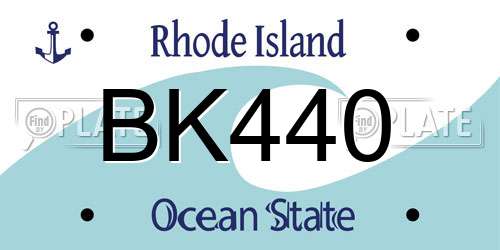 BK440 Rhode Island License Plate