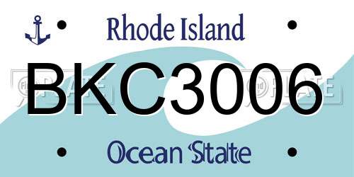 BKC3006 Rhode Island License Plate