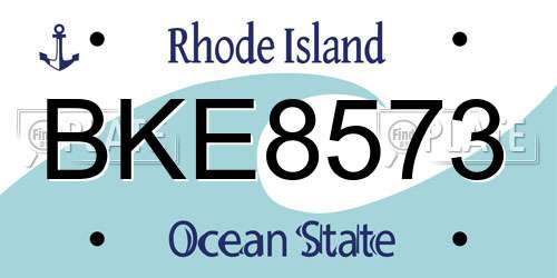 BKE8573 Rhode Island License Plate
