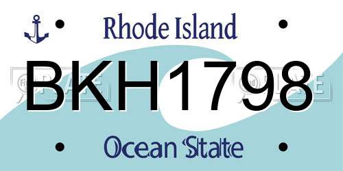 BKH1798 Rhode Island License Plate