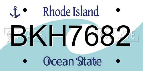 BKH7682 Rhode Island License Plate