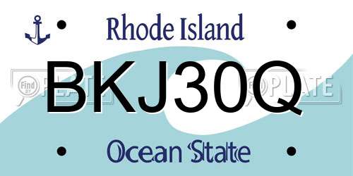 BKJ30Q Rhode Island License Plate