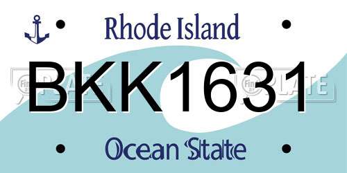 BKK1631 Rhode Island License Plate