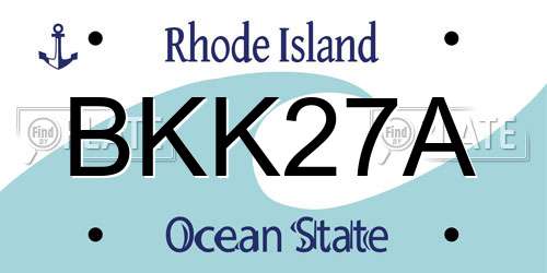 BKK27A Rhode Island License Plate