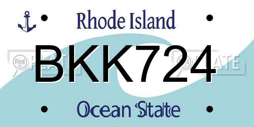BKK724 Rhode Island License Plate