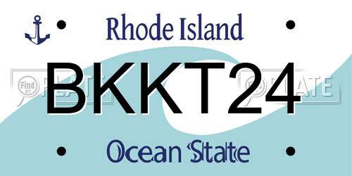 BKKT24 Rhode Island License Plate
