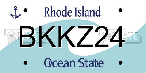 BKKZ24 Rhode Island License Plate