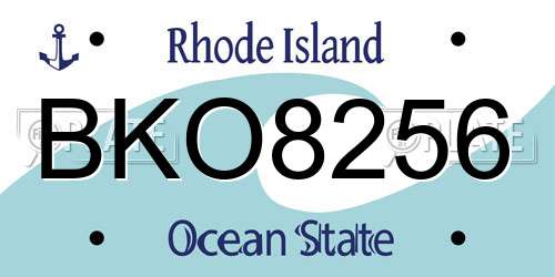 BKO8256 Rhode Island License Plate