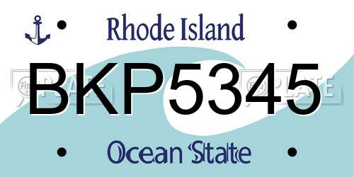 BKP5345 Rhode Island License Plate
