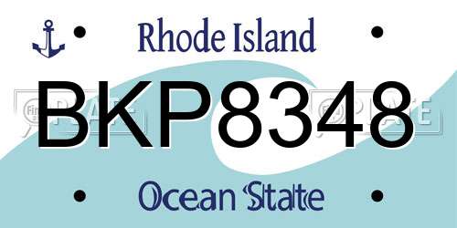 BKP8348 Rhode Island License Plate